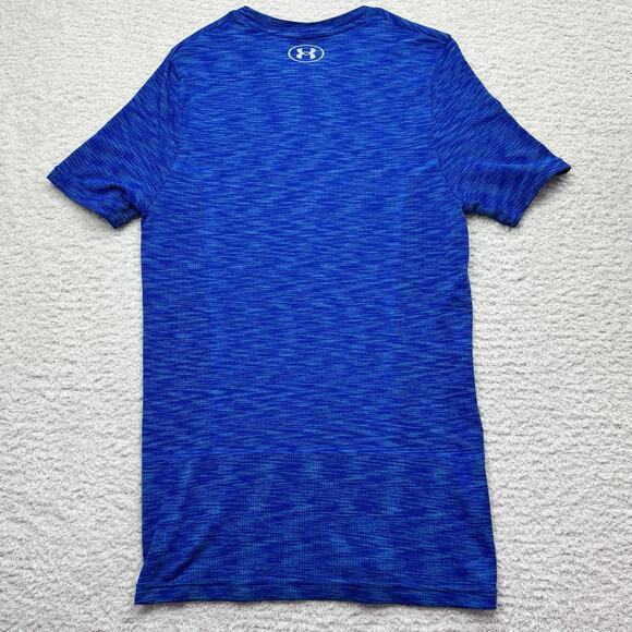 Under Armour The Seamless Tee Men's Sz M Blue Fitted Crew Neck T-Shirt Athletic - Picture 7 of 8